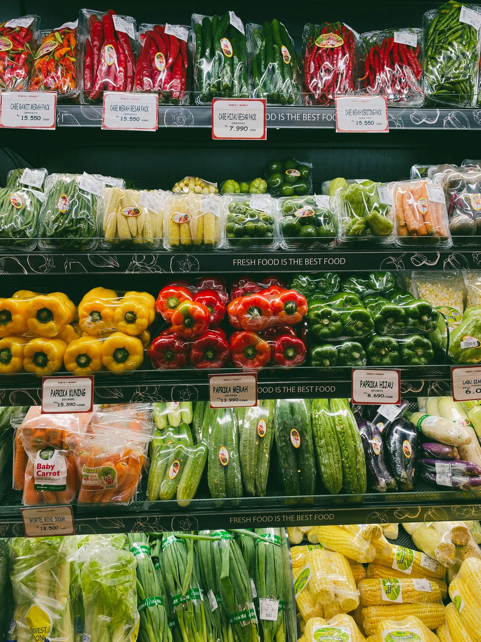 A shelf of vegetables;第三方摄影参考